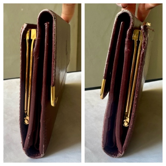 CARTIER Must de Cartier Vintage Burgundy Long Wallet w/ Cards - Picture 4 of 13
